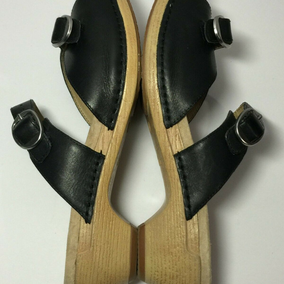 Dansko Sophie Black Leather Slide Slip On Sandal Adjustable Buckle 40 / 9.5-10 - Picture 6 of 8